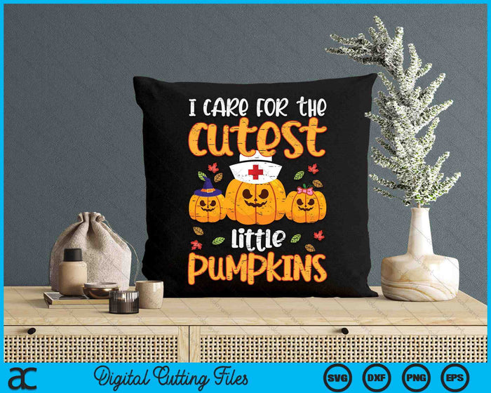 Pumpkins Nurse Halloween Scrub Top Fall Thanksgiving SVG PNG Digital Cutting Files