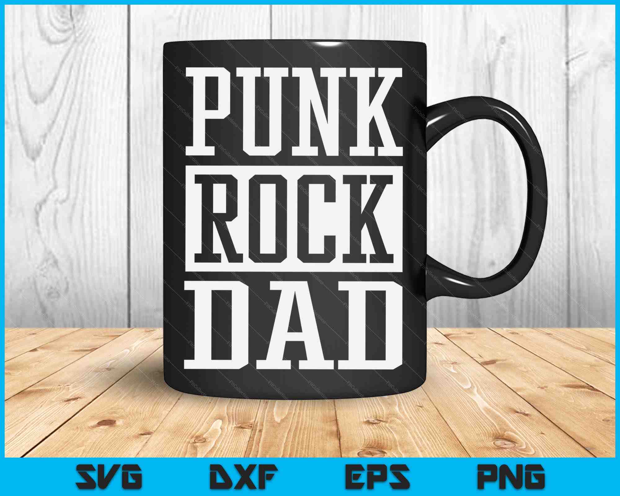 Punk Rock Dad Men Tattoos Punker Rocker Ska Guitar Bass Drum SVG Files ...