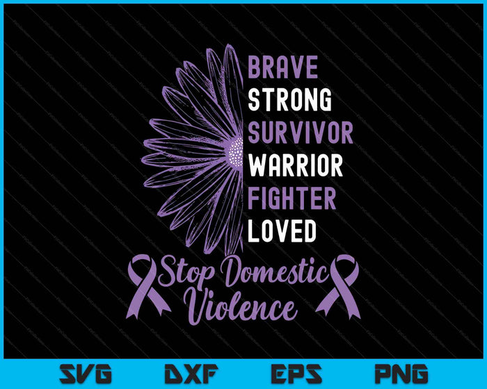 Purple Ribbon Support Survivors Domestic Violence Awareness SVG PNG Digital Printable Files
