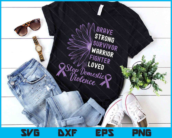 Purple Ribbon Support Survivors Domestic Violence Awareness SVG PNG Digital Printable Files