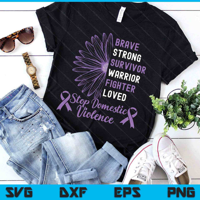 Purple Ribbon Support Survivors Domestic Violence Awareness SVG PNG Digital Printable Files