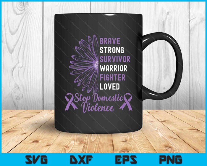 Purple Ribbon Support Survivors Domestic Violence Awareness SVG PNG Digital Printable Files
