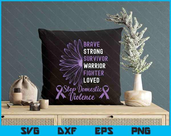 Purple Ribbon Support Survivors Domestic Violence Awareness SVG PNG Digital Printable Files