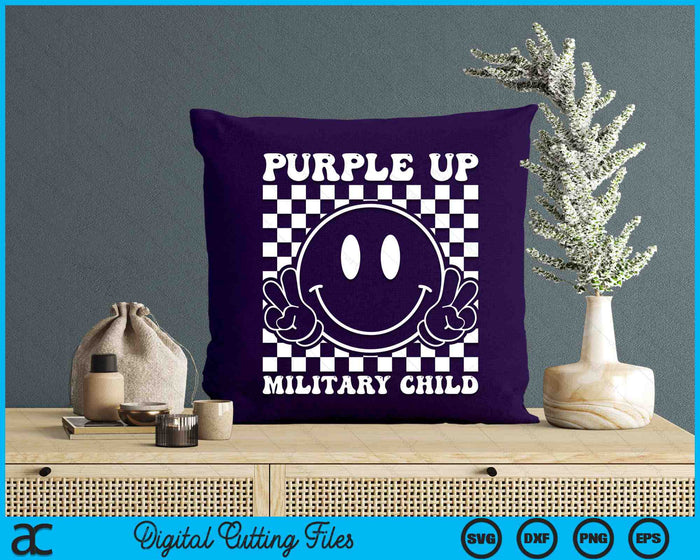 Purple Up For Military Child Groovy Military Child Month SVG PNG Digital Cutting Files