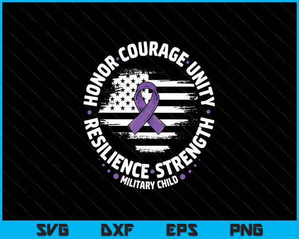 Purple up for military kid us flag cool military child month SVG cut file