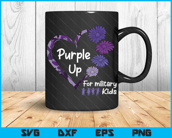 Purple Up For Military Kids Sunflower Military Child Month SVG PNG Digital Cutting Files