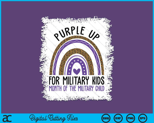 Paars omhoog voor militaire kinderen coole maand van het militaire kind SVG PNG digitale snijbestanden