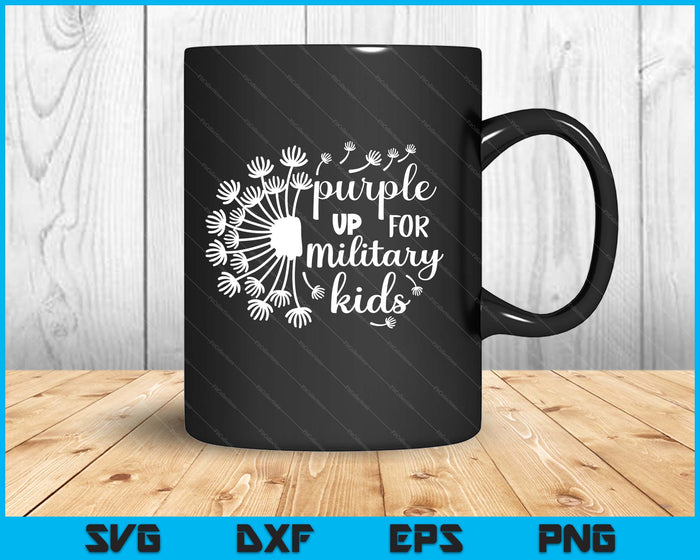 Purple Up For Military Kids Dandelion Military Child Month SVG PNG Digital Printable Files