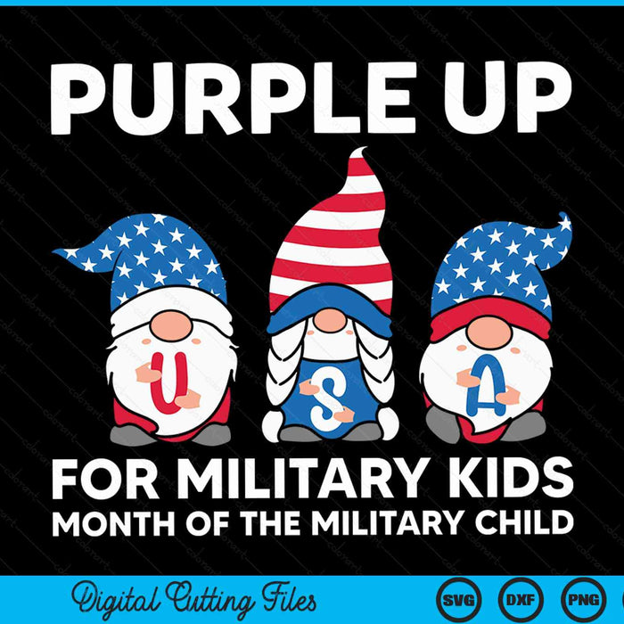 Purple up for military Kids in month of the military child SVG cut file