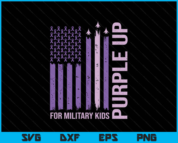 Purple up for military Kids military child month SVG cut file
