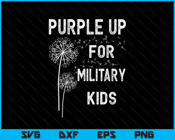 Purple up for military Kids month of the military child SVG cut file