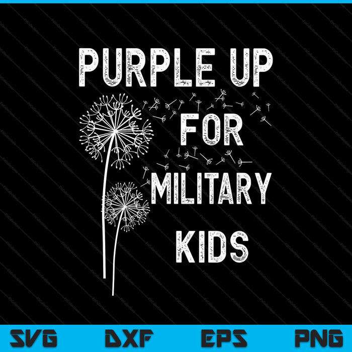 Purple up for military Kids month of the military child SVG cut file