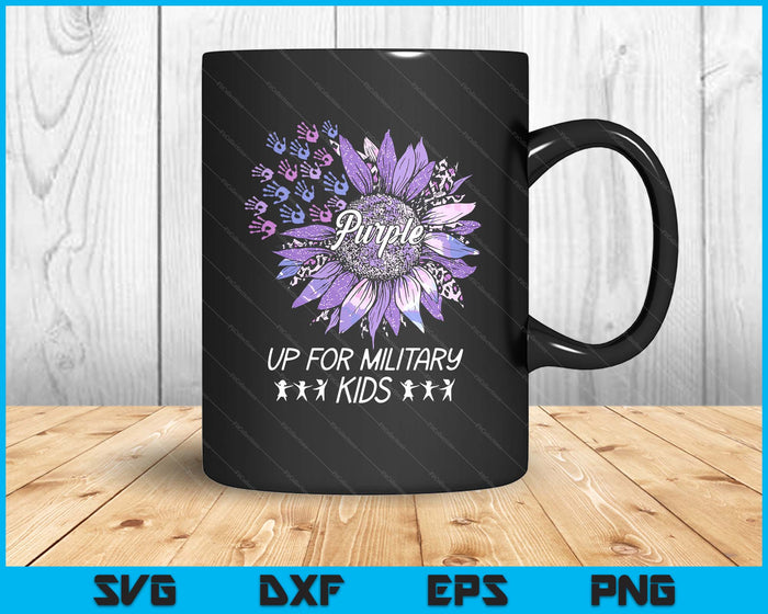 Purple Up For Military Kids Sunflower Military Child Month SVG PNG Digital Printable Files