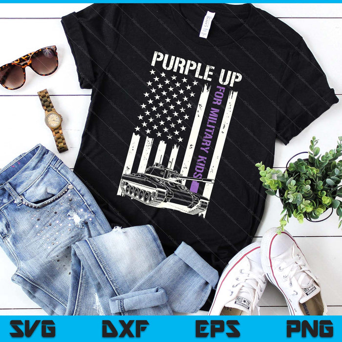 Purple Up For Military Kids Usa Flag Military Child Month SVG PNG Digital Printable Files