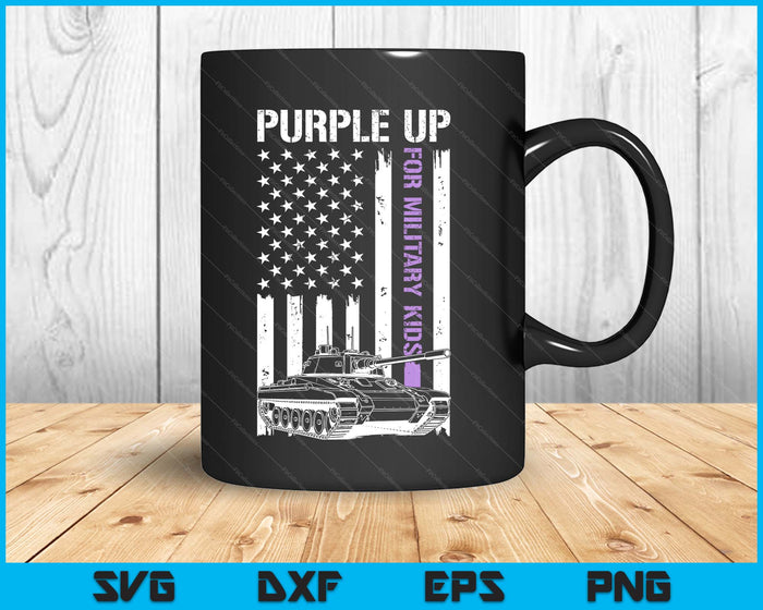 Purple Up For Military Kids Usa Flag Military Child Month SVG PNG Digital Printable Files