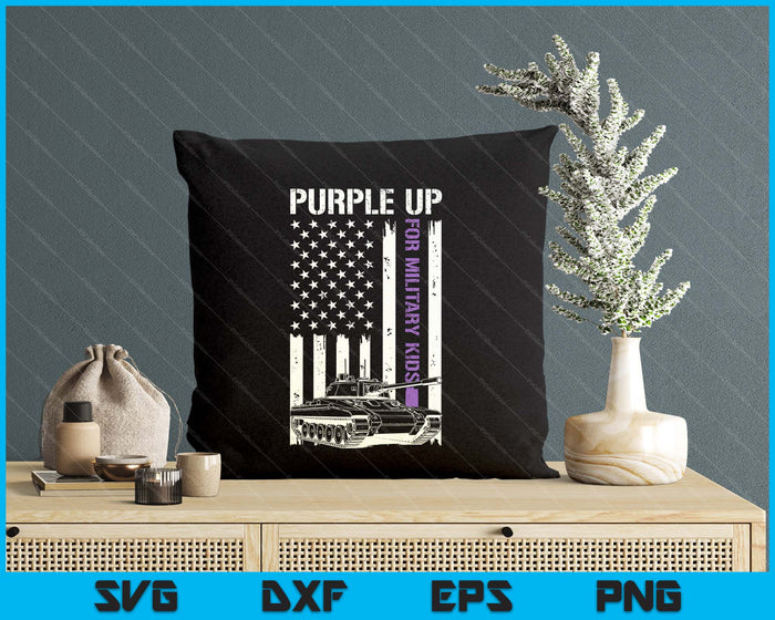 Purple Up For Military Kids Usa Flag Military Child Month SVG PNG Digital Printable Files
