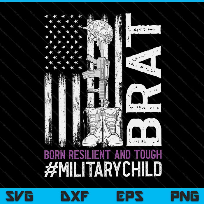 Purple up military Kids military child month US flag BRAT SVG cut file