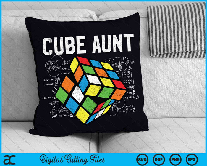 Puzzel kubus tante Speed ​​Cubing 80's jeugd Vintage wiskunde SVG PNG digitale snijbestanden