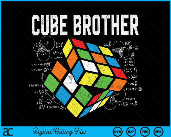 Puzzle Cube Brother Speed Cubing 80's Youth Vintage Math SVG PNG Digital Cutting Files