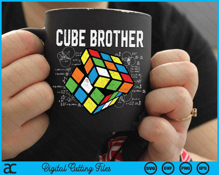 Puzzel Cube Brother Speed ​​Cubing 80's Jeugd Vintage Math SVG PNG digitale snijbestanden