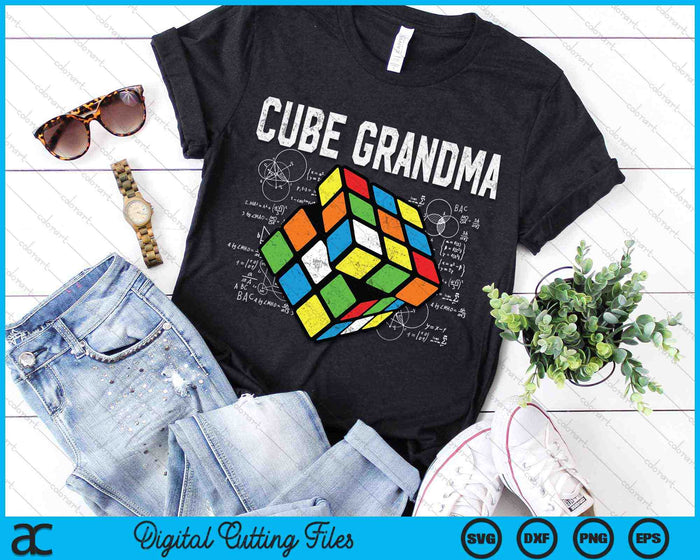 Puzzle Cube Grandma Speed Cubing 80's Youth Vintage Math SVG PNG Digital Cutting Files