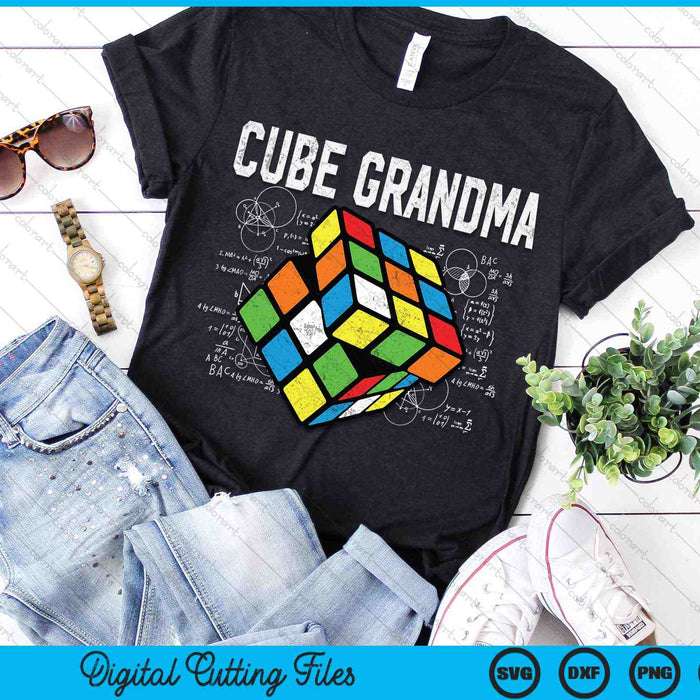 Puzzle Cube Grandma Speed Cubing 80's Youth Vintage Math SVG PNG Digital Cutting Files