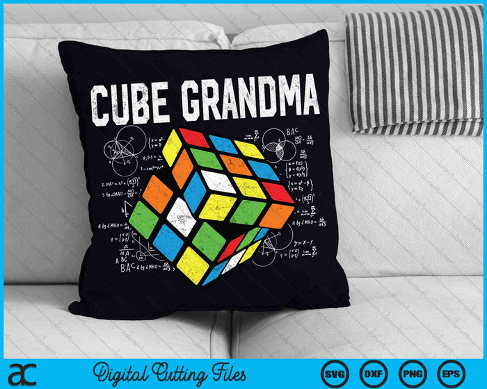 Puzzle Cube Grandma Speed Cubing 80's Youth Vintage Math SVG PNG Digital Cutting Files