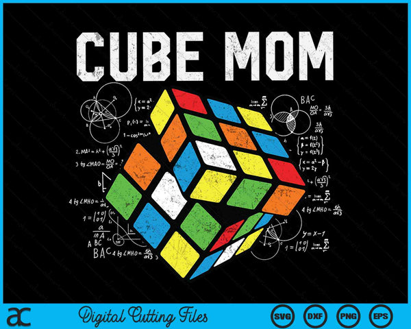 Puzzle Cube Mom Speed Cubing 80's Youth Vintage Math SVG PNG Digital Cutting Files