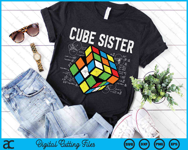 Puzzle Cube Sister Speed Cubing 80's Youth Vintage Math SVG PNG Digital Cutting Files