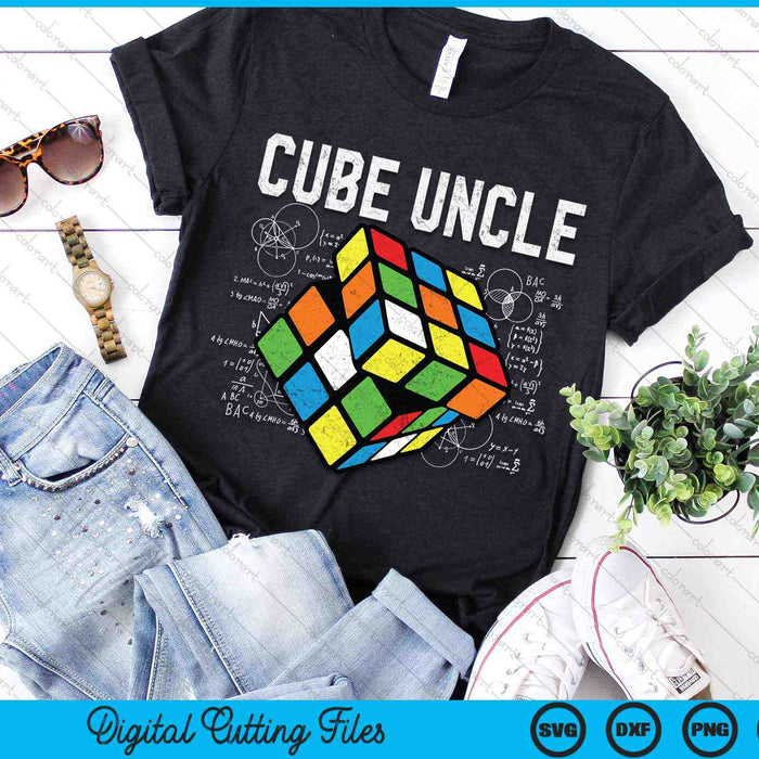 Puzzle Cube Uncle Speed Cubing 80's Youth Vintage Math SVG PNG Digital Cutting Files