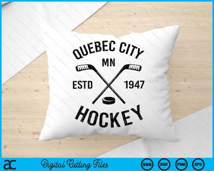 Quebec City Minnesota Ice Hockey Sticks Vintage Gift SVG PNG Digital Cutting Files