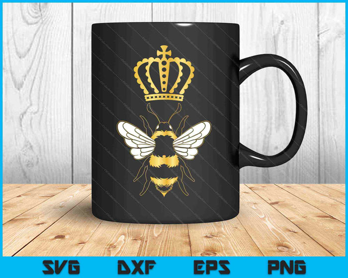 Queen Bee Vintage SVG PNG snijden afdrukbare bestanden