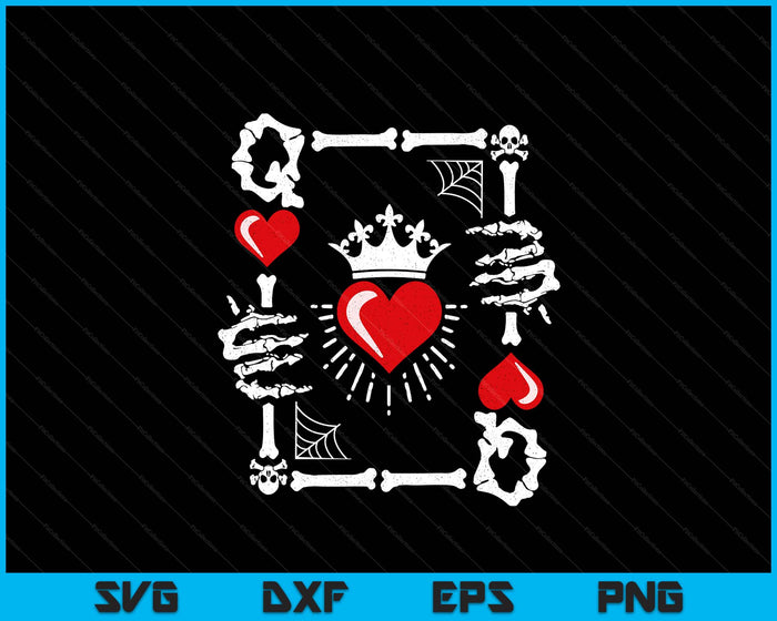 Queen Of Hearts Card Costume Halloween Queen Of Hearts SVG PNG Digital Printable Files