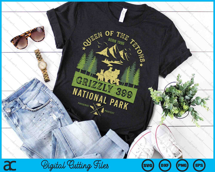 Queen Of The Tetons Grizzly 399 National Park Preserve SVG PNG Digital Printable Files