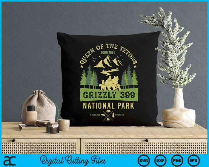 Queen Of The Tetons Grizzly 399 National Park Preserve SVG PNG Digital Printable Files