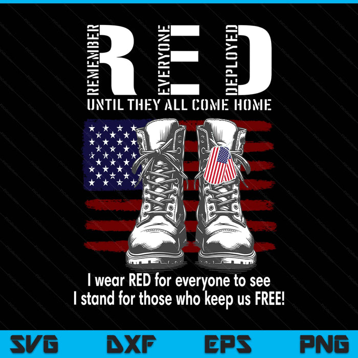 R.E.D Friday military remember everyone deployed US flag SVG cut file