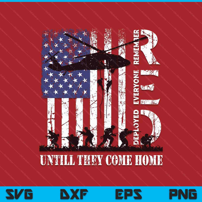 RED Friday Remember Everyone Deployed US Flag Army SVG PNG Cutting Printable Files
