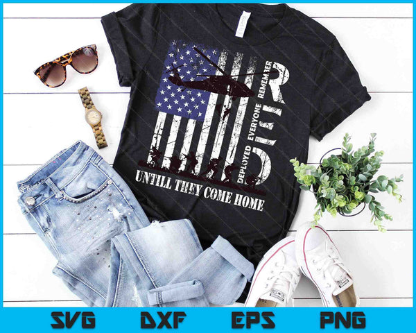 RED Friday Remember Everyone Deployed US Flag Army SVG PNG Cutting Printable Files - on a t-shirt