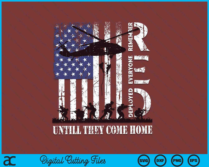 RED Friday Remember Everyone Untill They Come Home US Flag SVG PNG Digital Cutting Files