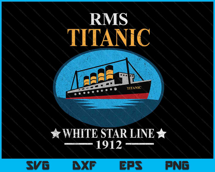 RMS TITANIC White Star Line cruiseschip 1912 SVG PNG digitale snijbestanden