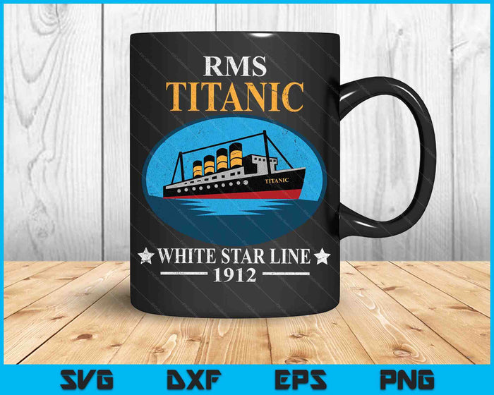 RMS TITANIC White Star Line cruiseschip 1912 SVG PNG digitale snijbestanden