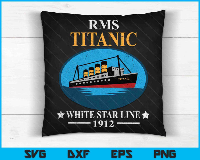 RMS TITANIC White Star Line cruiseschip 1912 SVG PNG digitale snijbestanden