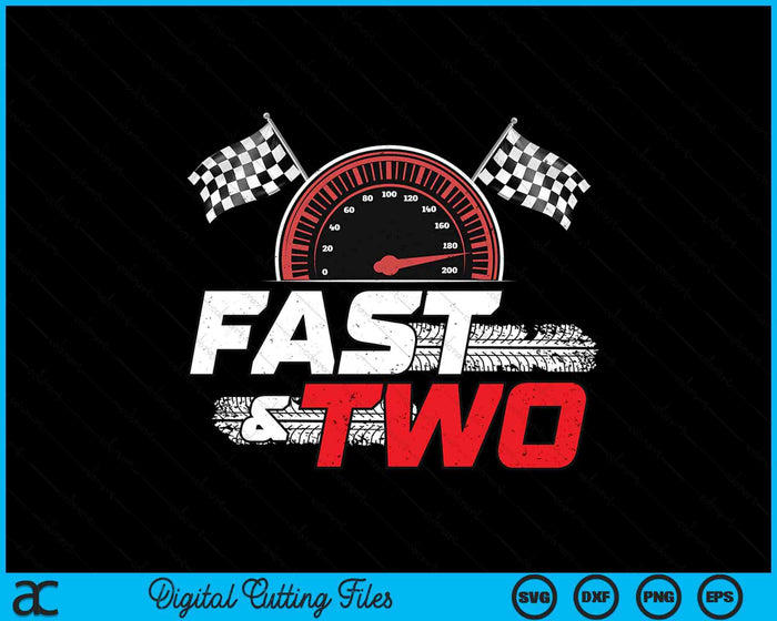 Race Car 2nd Birthday Boy 2 Year Old Racing Car Driver SVG PNG Digital Printable Files