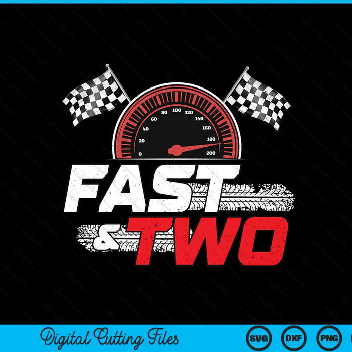 Race car 2nd birthday boy 2 year old racing car driver SVG cut file