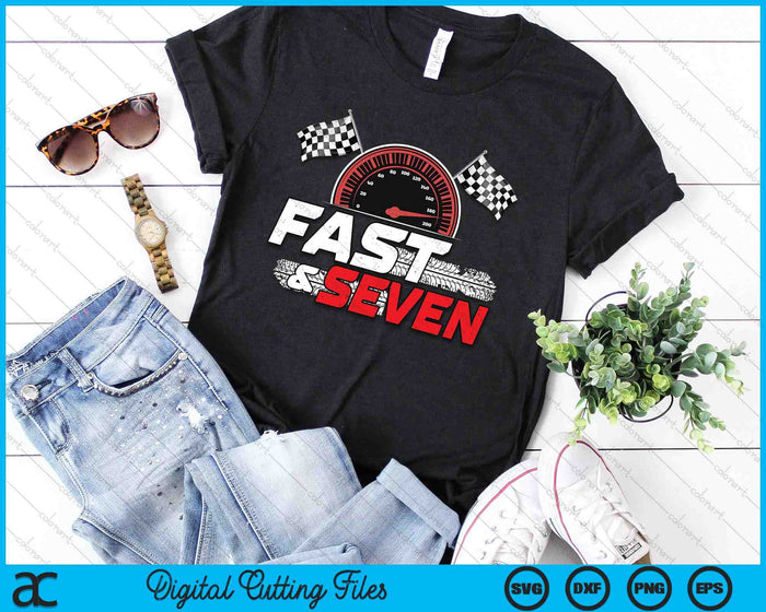 Race Car 7th Birthday Boy 7 Year Old Racing Car Driver SVG PNG Digital Printable Files