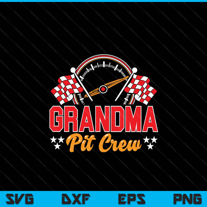 Race car birthday party matching family grandma pit crew SVG cut file