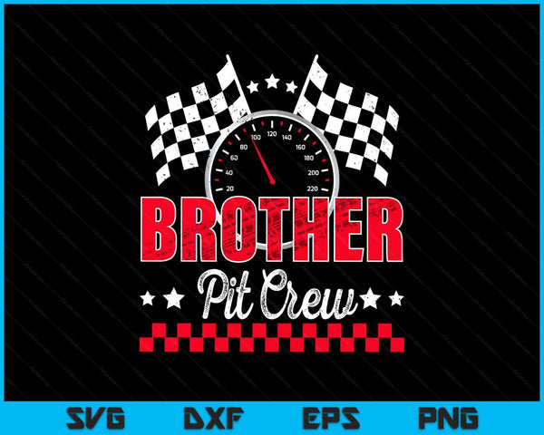 Race car birthday party racing family brother pit crew SVG cut file