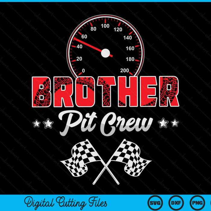 Race car birthday party racing family brother pit crew SVG cut file