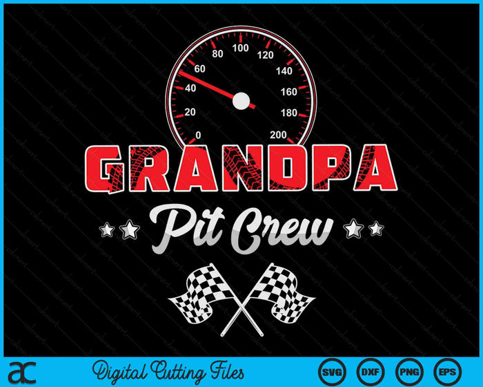 Race auto verjaardagsfeestje Racing familie opa Pit Crew SVG PNG digitale afdrukbare bestanden