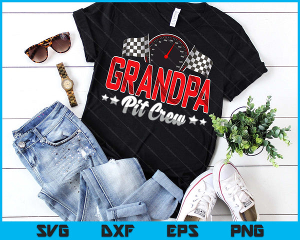 Race Car Birthday Party Racing Family Grandpa Pit Crew SVG PNG Digital Printable Files